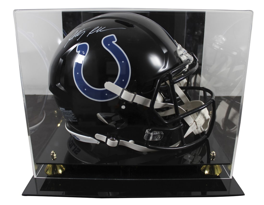 Anthony Richardson Signed Colts 2023 Riddell Full Size Helmet with Display Case: Anthony Richardson Signed Colts 2023 Riddell Full Size Helmet with Display Case Celebrate the Indianapolis Colts with this autographed 2023 On-Field Alternate Riddell Full Size Speed Proline Helmet si