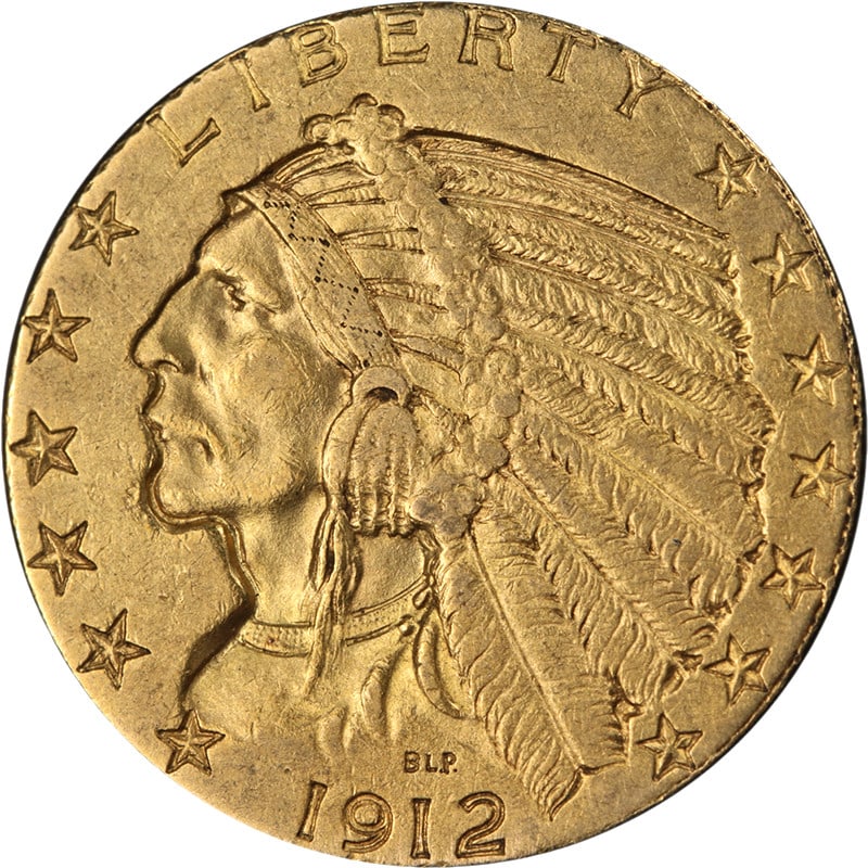 1912 Indian Head Five Dollar Gold Coin XF Philadelphia Mint (1 of 2)