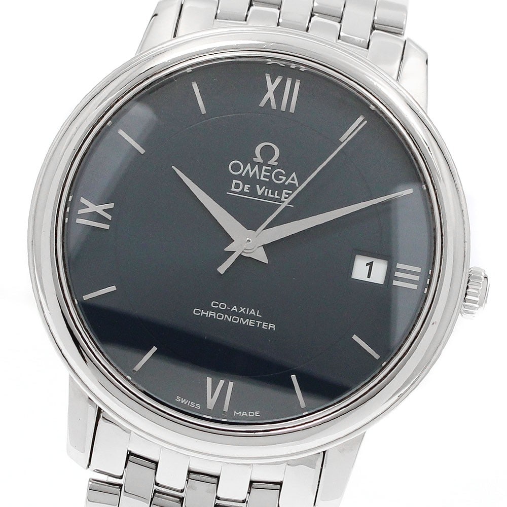 OMEGA De Ville Prestige Date Co-Axial Chronometer 424.10.37.20.03.001 Watch: OMEGA De Ville Prestige Date Co-Axial Chronometer 424.10.37.20.03.001 Watch Pre-owned OMEGA De Ville Prestige wristwatch with automatic movement and date function. This men's watch features a navy dia