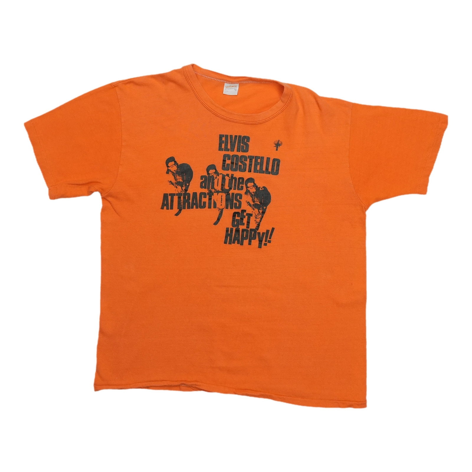 Vintage 1980 Elvis Costello Get Happy Black Cotton Shirt (1 of 5)