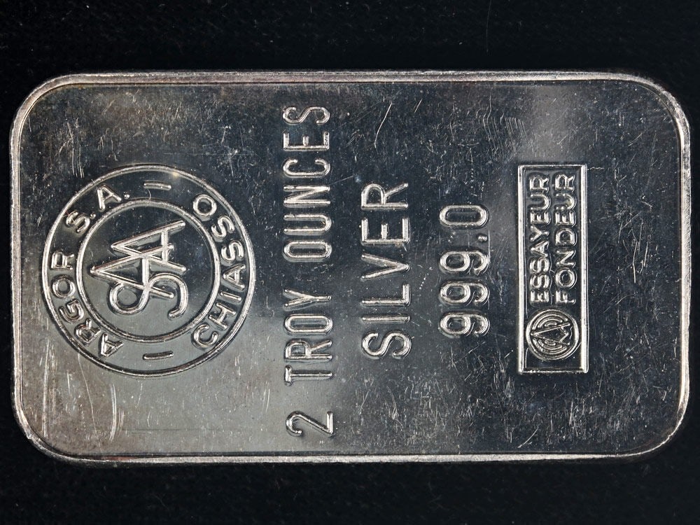 2 Ounce Argor SA Chiasso Silver Bar 0.999 Switzerland (1 of 2)