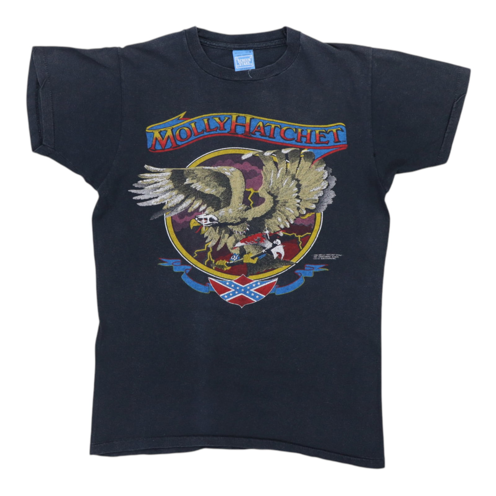 Vintage 1980 Molly Hatchet Beatin The Odds Concert Tour Black Shirt Medium (1 of 6)