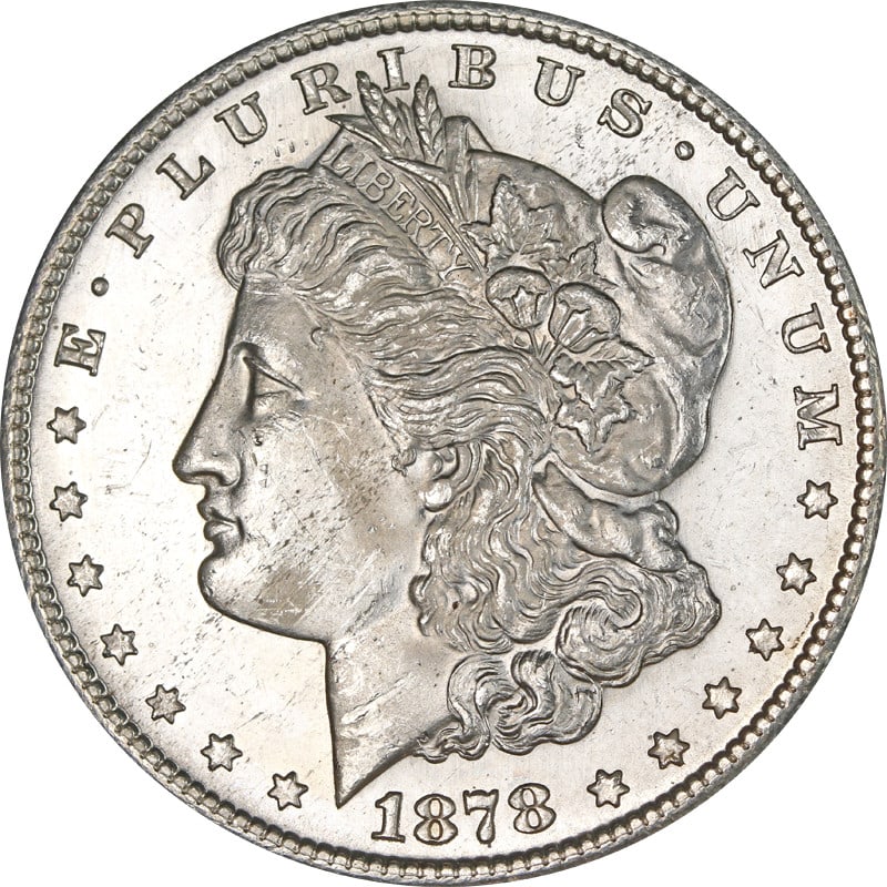 1878 S Morgan Silver Dollar Circulated Silver Coin: 1878 S Morgan Silver Dollar Circulated Silver Coin An 1878-S Morgan Silver Dollar offered in circulated condition and described as a choice example. The coin is pre-owned, made of silver, and identifi