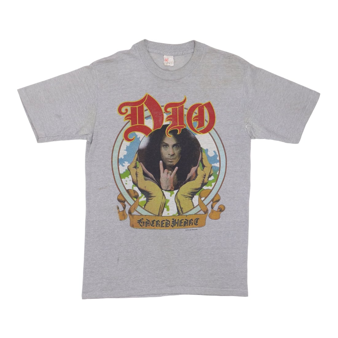 Vintage 1985 Sacred Heart Tour DIO Band Graphic Shirt Gray Large (1 of 13)