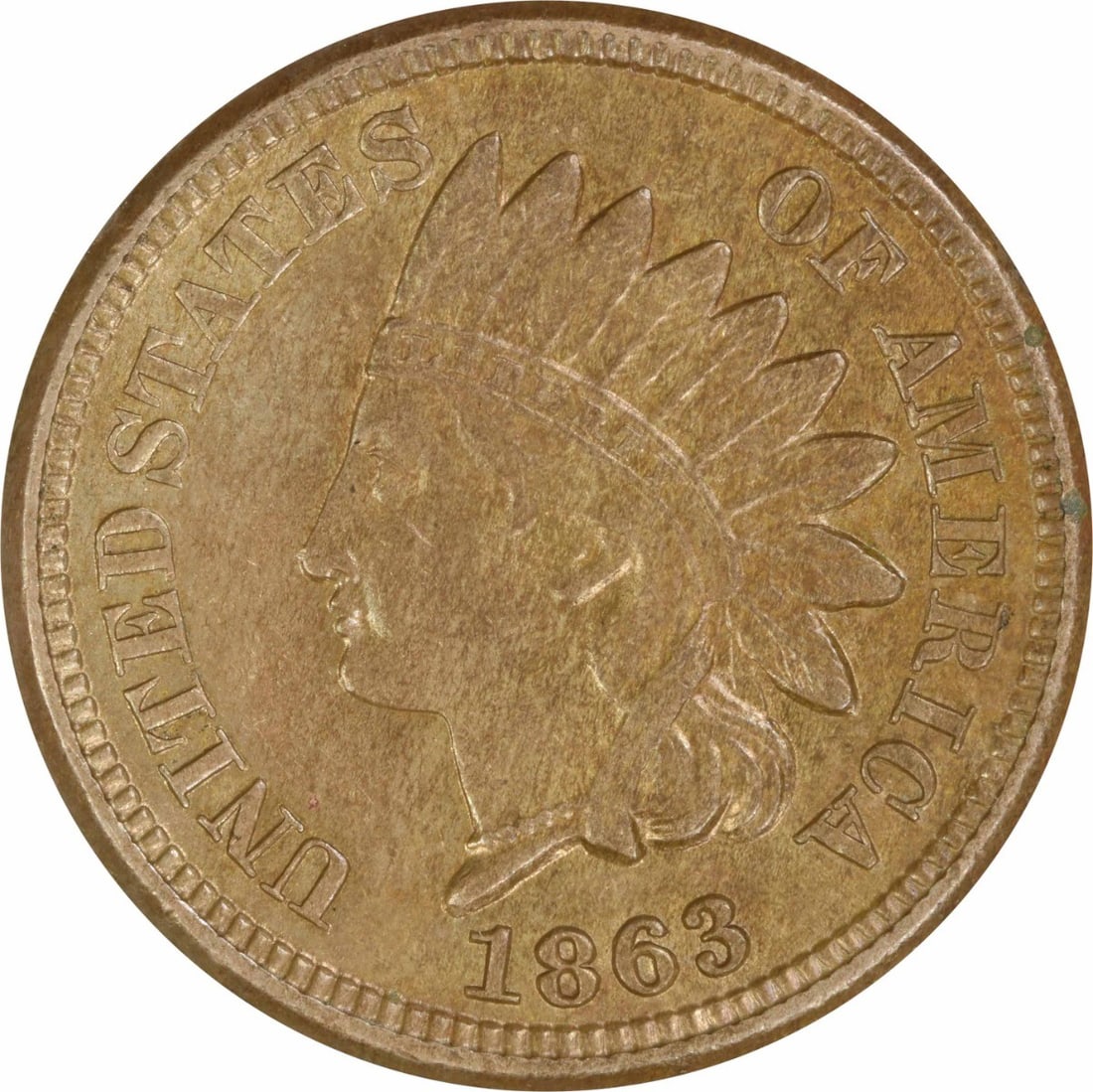 1863 United States Indian Head Small Cent AU Copper Uncertified: 1863 United States Indian Head Small Cent AU Copper Uncertified 1863 Indian Head small cent from the United States. This pre-owned coin is uncertified, circulated, and graded AU. Struck in copper, it 