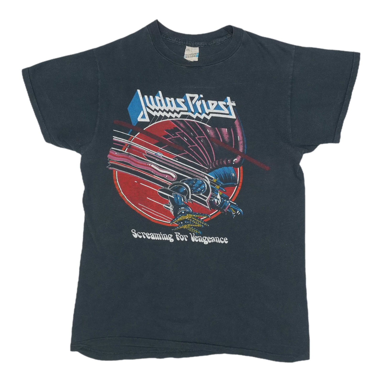 Vintage 1982 Judas Priest Screaming for Vengeance Tour Black Cotton T-Shirt Medium (1 of 5)