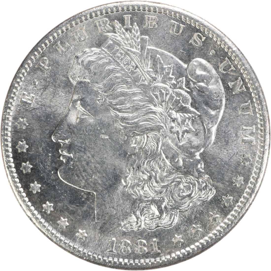 Uncirculated 1881 San Francisco Silver Dollar Morgan Type BU Uncertified: Uncirculated 1881 San Francisco Silver Dollar Morgan Type BU Uncertified This is an uncirculated 1881-S Morgan Silver Dollar from the United States. The coin features brilliant uncirculated (BU) quali