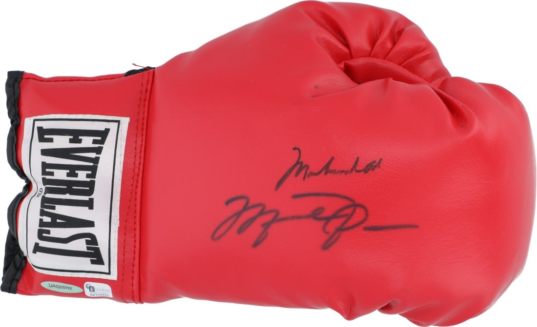 Michael Jordan Muhammad Ali Signed Everlast Boxing Glove UDA JSA Authenticated: Michael Jordan Muhammad Ali Signed Everlast Boxing Glove UDA JSA Authenticated This remarkable Everlast Boxing glove is signed by two of the most legendary figures in sports history: Michael Jordan an