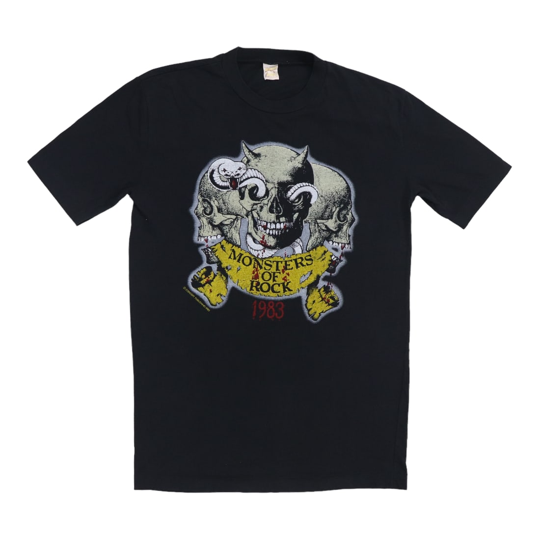 Vintage 1983 Donnington Monsters Of Rock Black Concert T Shirt Large (1 of 6)
