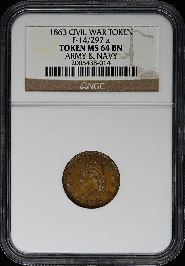 1863 Civil War Token F-14 297a NGC MS64BN (1 of 4)