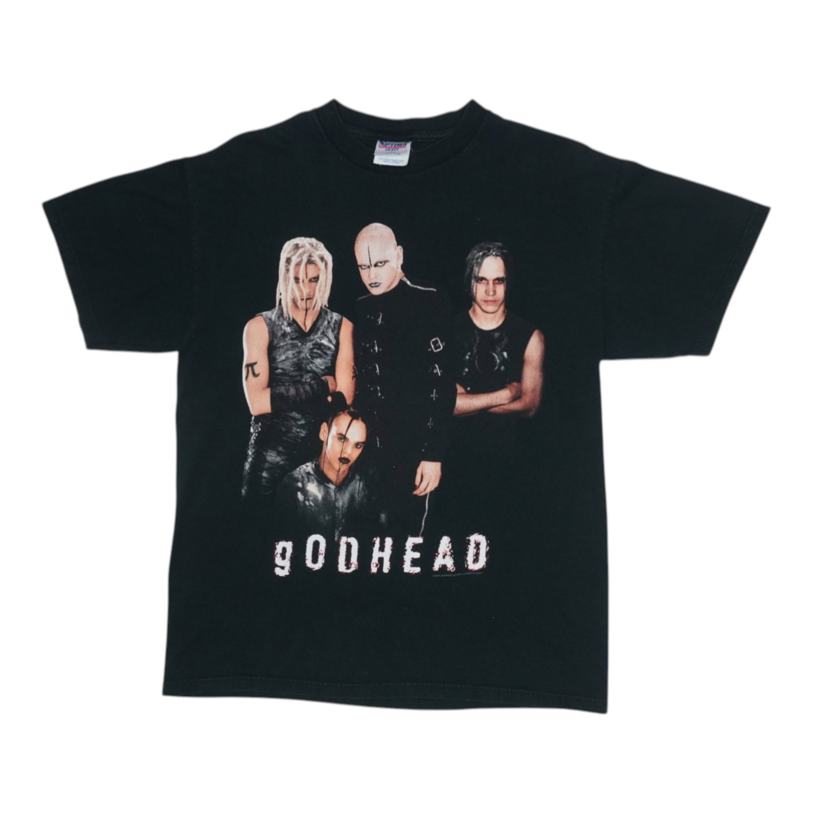 Vintage 2000s Godhead Black Cotton Shirt with Graphic Print Large (1 of 4)