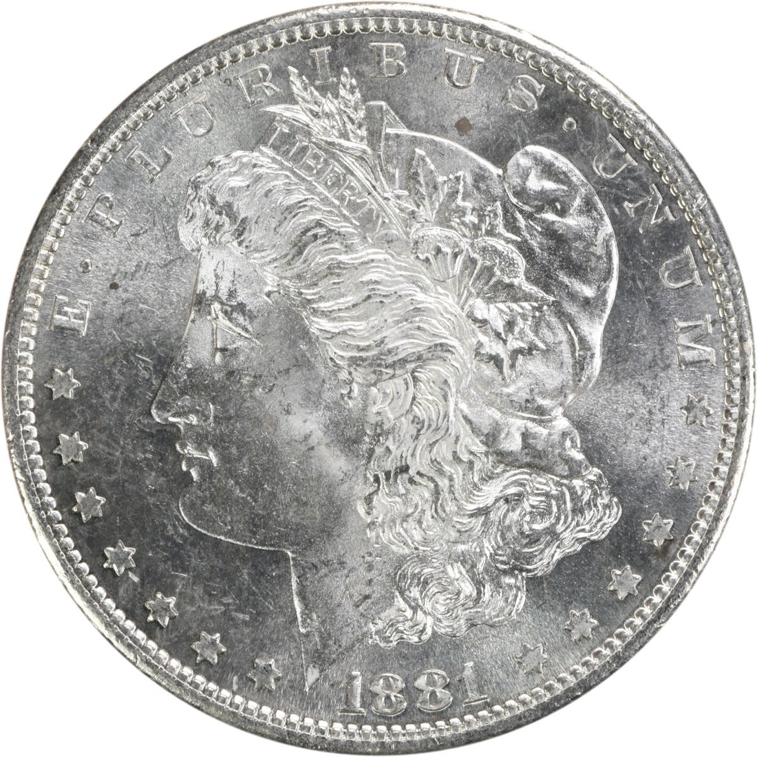 Uncirculated 1881 S Morgan Dollar Silver Choice BU Uncertified: Uncirculated 1881 S Morgan Dollar Silver Choice BU Uncertified This 1881-S Morgan Silver Dollar is an uncirculated coin in Choice Brilliant Uncirculated (BU) grade. It is composed of silver and origin
