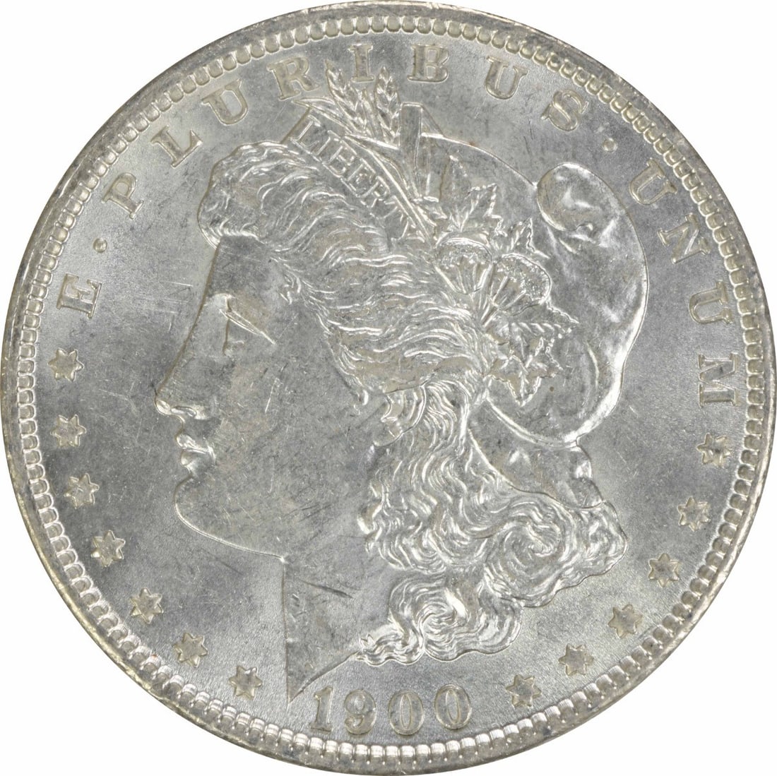 Uncirculated 1900 Silver Dollar Morgan Choice BU No Mint Mark Uncertified: Uncirculated 1900 Silver Dollar Morgan Choice BU No Mint Mark Uncertified This is a 1900 Morgan Silver Dollar from the United States, featuring a Choice Brilliant Uncirculated (BU) grade. The coin is 