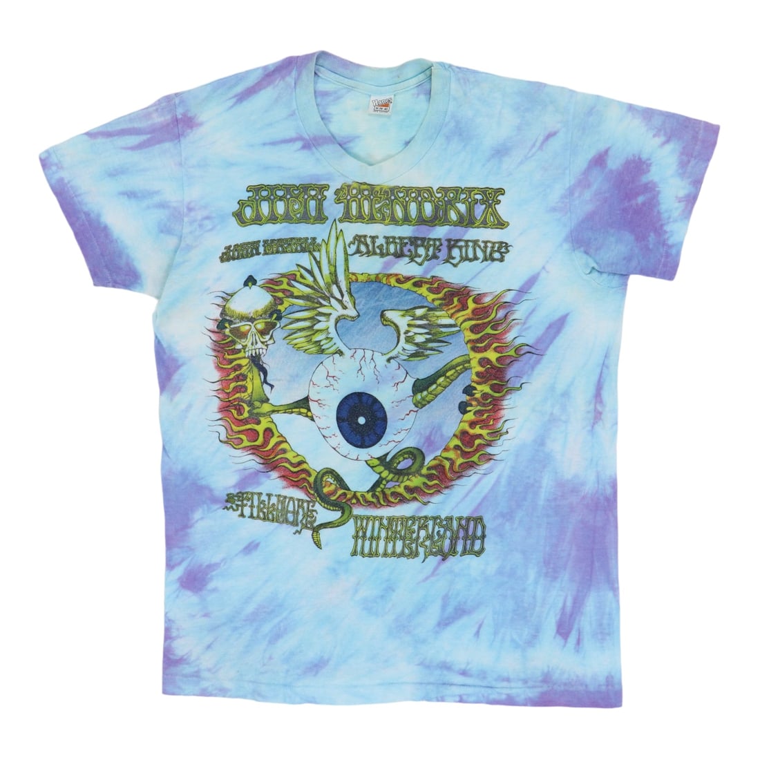 Vintage 1970s Tie Dye Shirt Featuring Jimi Hendrix Fillmore Winterland Graphics (1 of 5)