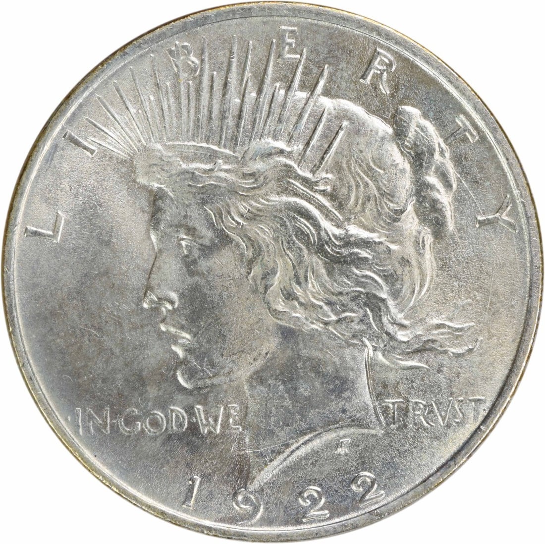 1922 Uncertified Peace Dollar Silver $1 MS63: 1922 Uncertified Peace Dollar Silver $1 MS63 1922 Peace Silver Dollar in uncirculated, pre-owned condition. This silver $1 coin is listed as Choice BU and uncertified. Specifications Coin: Peace Dolla