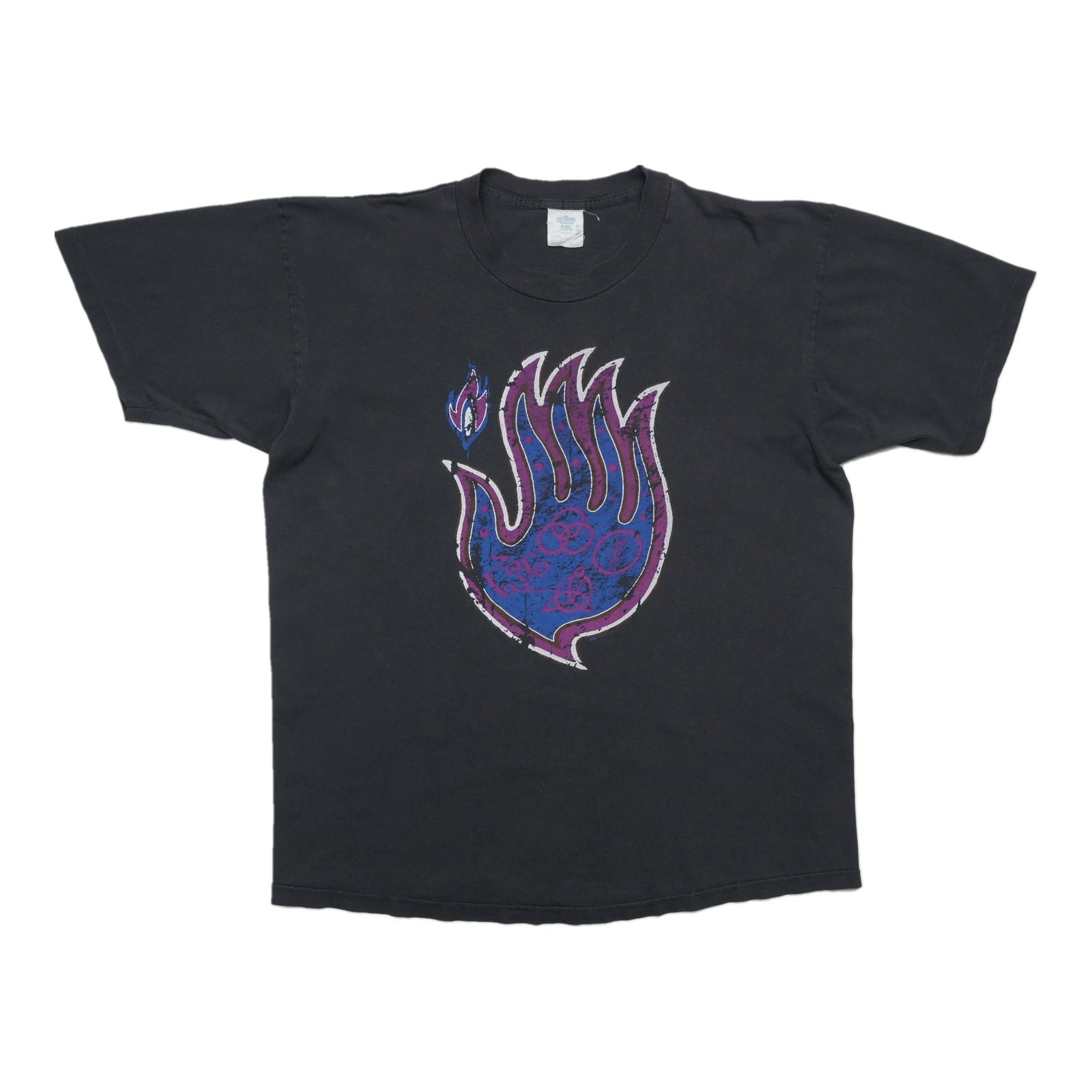 Vintage 1994 Led Zeppelin Flame Graphic Black Cotton Shirt XL (1 of 5)