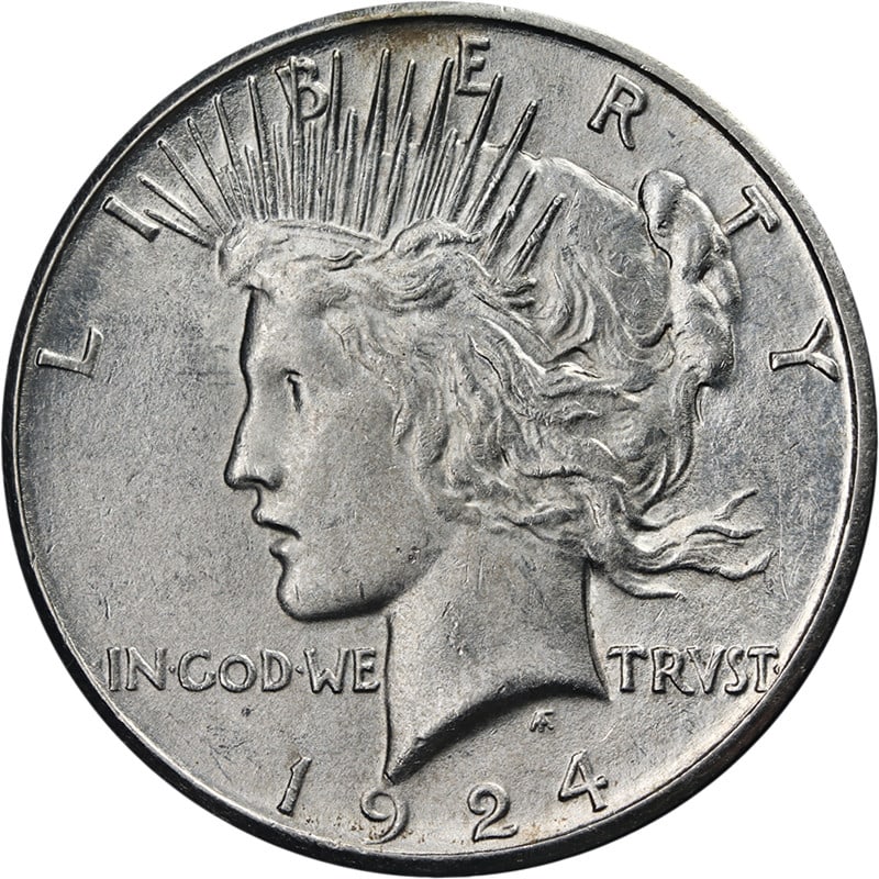 Uncirculated 1924 S Peace Dollar Silver Coin BU+ (1 of 2)