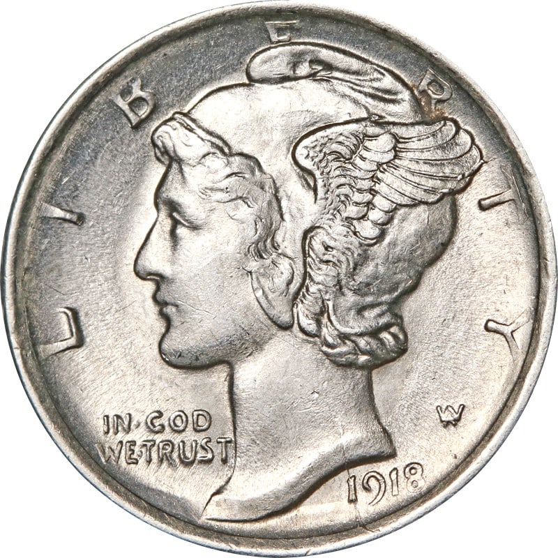 1918 D United States Mercury Silver Dime Uncertified: 1918 D United States Mercury Silver Dime Uncertified 1918-D Mercury Dime from the United States. This pre-owned coin is uncirculated and struck in silver. Specifications Item Type: Mercury Dime Year: 