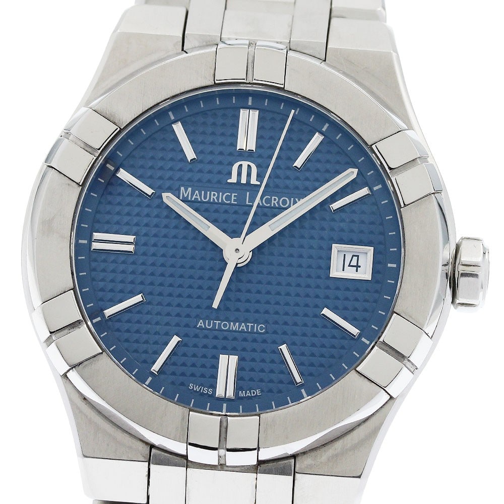 Maurice Lacroix Icon Date Mens Automatic Watch AI6007-SS002-430-1: Maurice Lacroix Icon Date Mens Automatic Watch AI6007-SS002-430-1 Maurice Lacroix Icon Date men's wristwatch, pre-owned and made in Switzerland. It features a blue dial, automatic movement, stainless 