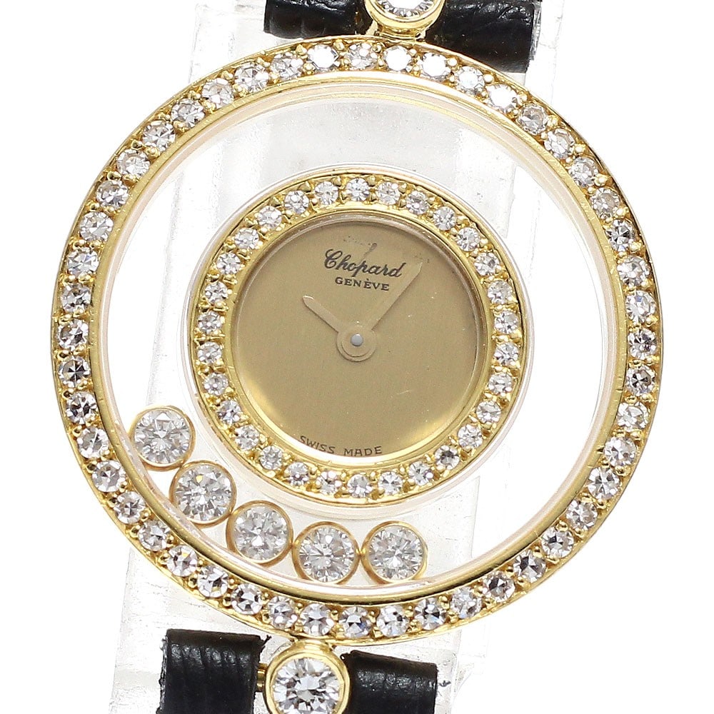 Chopard Happy Diamonds 4097 Womens Quartz Watch K18YG Aftermarket Leather (1 of 6)