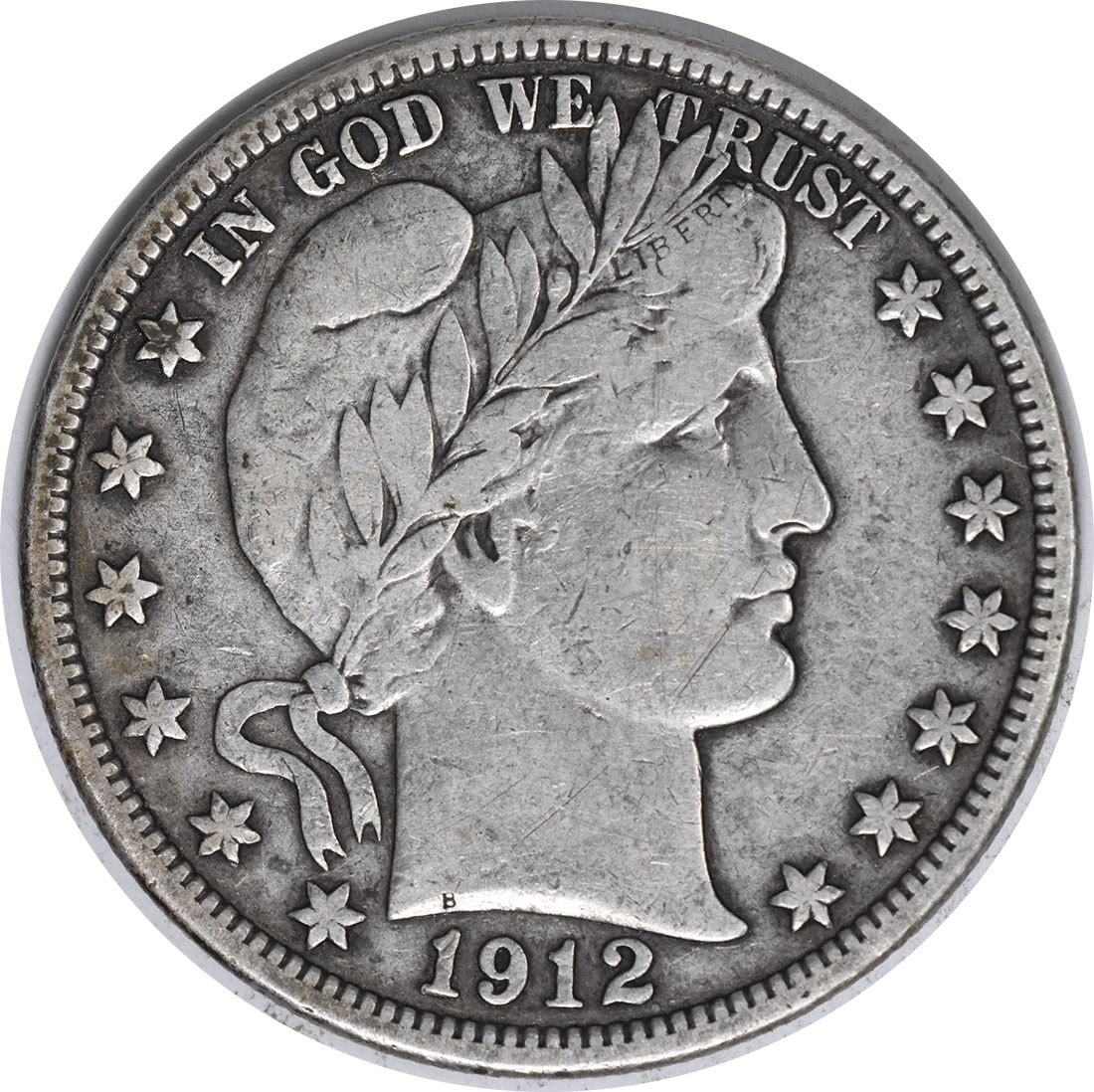 1912 D Barber 50C Silver Half Dollar VF Raw Coin: 1912 D Barber 50C Silver Half Dollar VF Raw Coin 1912-D Barber Half Dollar in circulated VF condition. This uncertified United States 50C coin is composed of silver and offered as a pre-owned piece. S