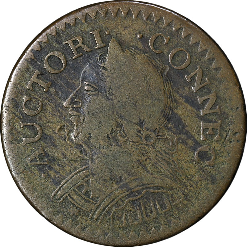 1787 Connecticut Laughing Head Copper Coin VF with PCGS Tag (1 of 2)