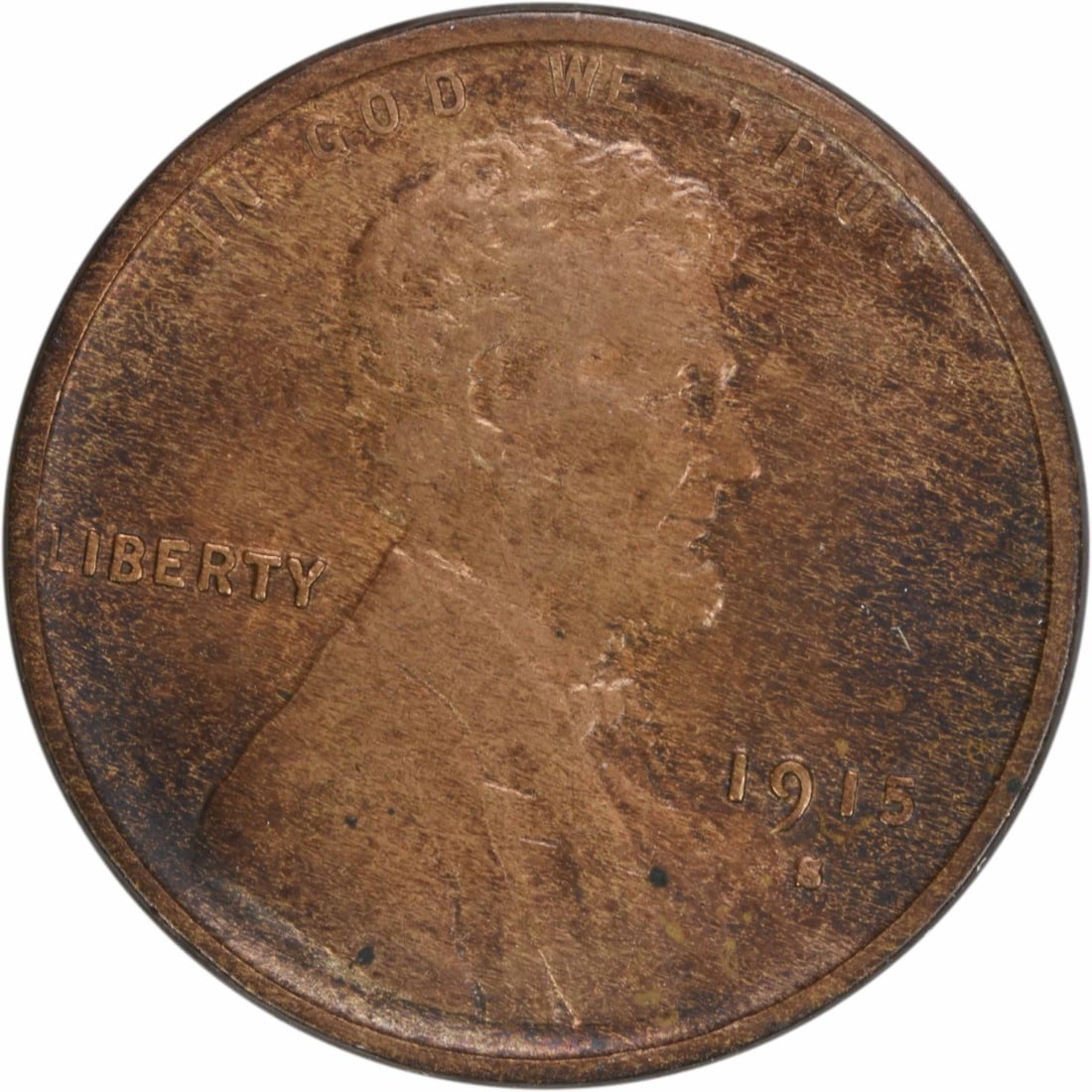 1915-S Lincoln Wheat Copper Small Cent EF Uncertified: 1915-S Lincoln Wheat Copper Small Cent EF Uncertified This is a 1915 Lincoln Wheat Cent from the United States, minted in San Francisco. The coin is composed of copper, has a denomination of Small Cen