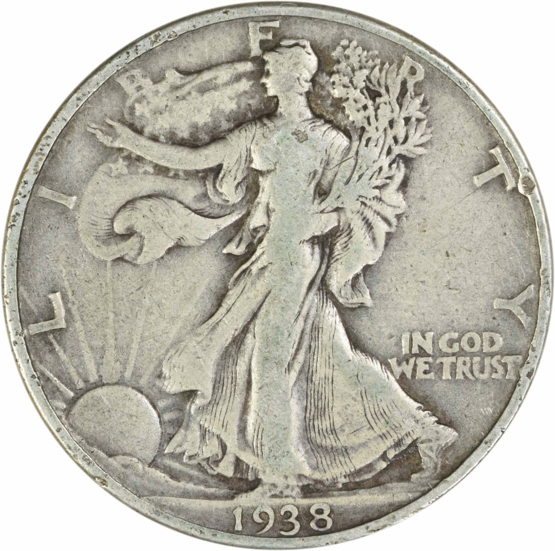 1938 D 50C Walking Liberty Half Dollar Silver F Uncertified: 1938 D 50C Walking Liberty Half Dollar Silver F Uncertified 1938-D Walking Liberty silver half dollar coin. This circulated, uncertified example is graded F and is pre-owned. Specifications Year: 1938