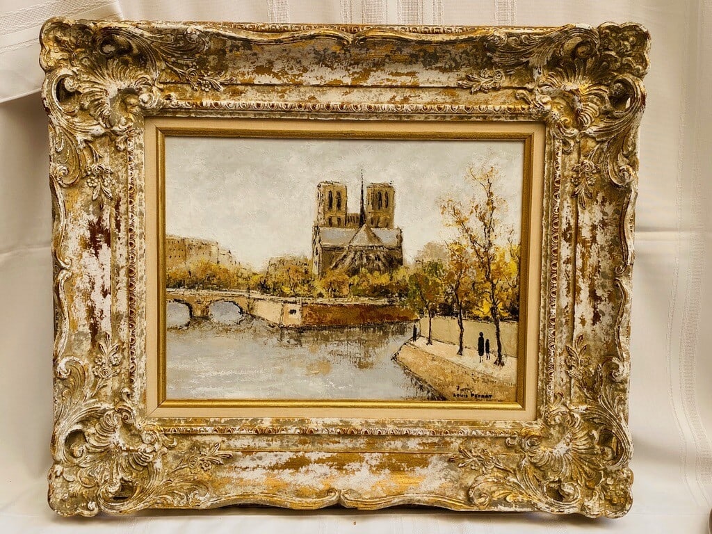 Louis Peyrat Oil Painting Paris Notre Dame from Nancy Sinatra Estate: Louis Peyrat Oil Painting Paris Notre Dame from Nancy Sinatra Estate This stunning oil on canvas painting, titled 'Paris Notre Dame', is crafted by the renowned French artist Louis Peyrat (1911-1999).
