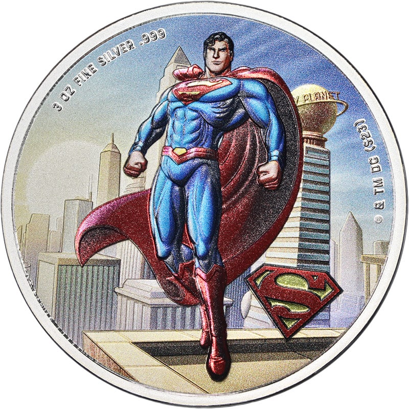 3 oz Silver 2023 Superman Man of Steel Coin With Barbados Origin OGP COA (1 of 3)