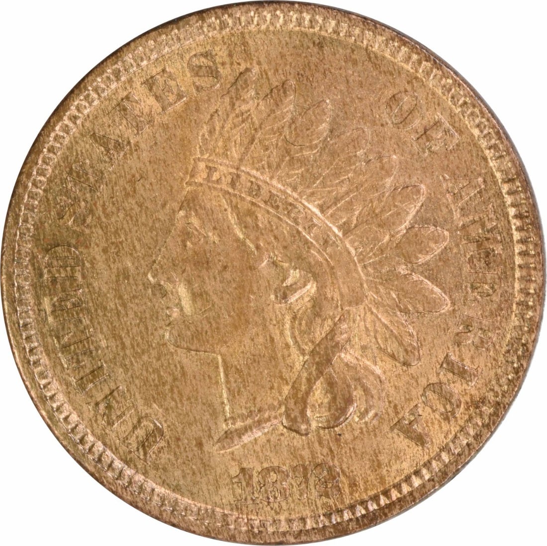 1872 Indian Head Small Cent Copper MS63 Uncertified: 1872 Indian Head Small Cent Copper MS63 Uncertified 1872 Indian Head small cent in uncirculated, pre-owned condition. This copper coin is listed as Choice BU and uncertified. Specifications Year: 1872