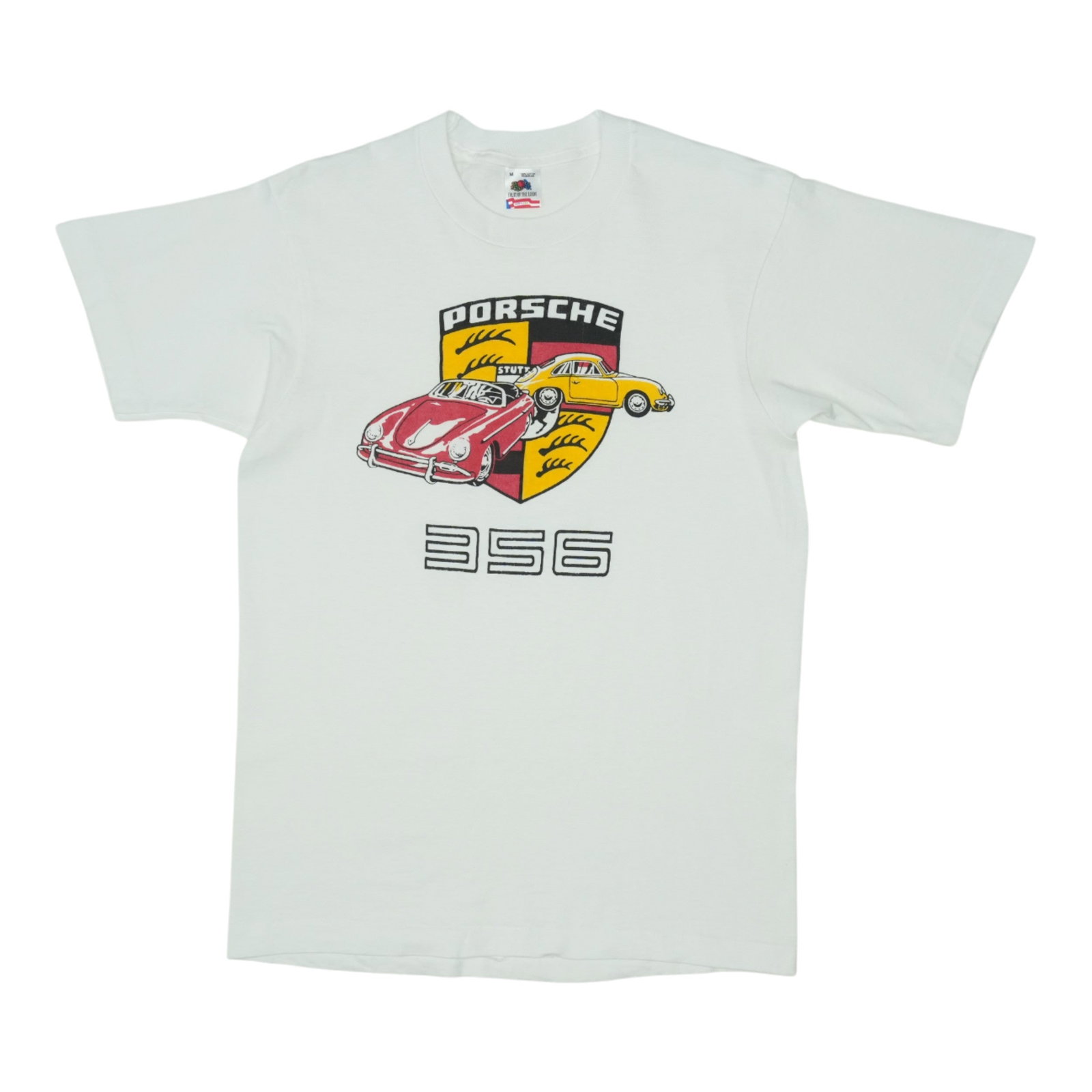 White 1990s Porsche 956 Vintage Cotton Shirt Medium (1 of 5)