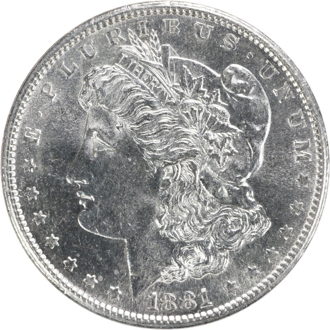 Choice BU 1881 San Francisco Morgan Dollar Uncertified Silver Coin: Choice BU 1881 San Francisco Morgan Dollar Uncertified Silver Coin This is an 1881-S Morgan Silver Dollar from the United States, featuring a Choice Brilliant Uncirculated (BU) grade. The coin is comp