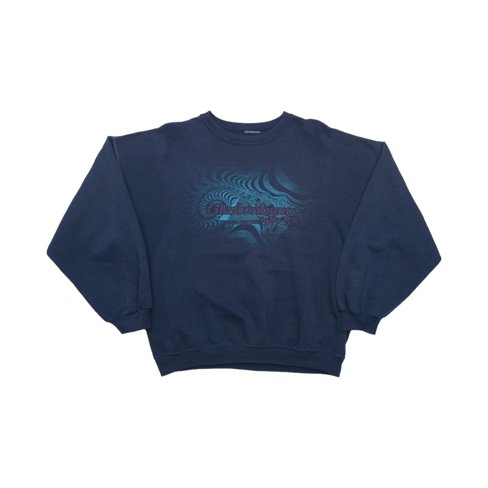 Blue 1987 Glastonbury Festival cotton blend sweatshirt (1 of 5)