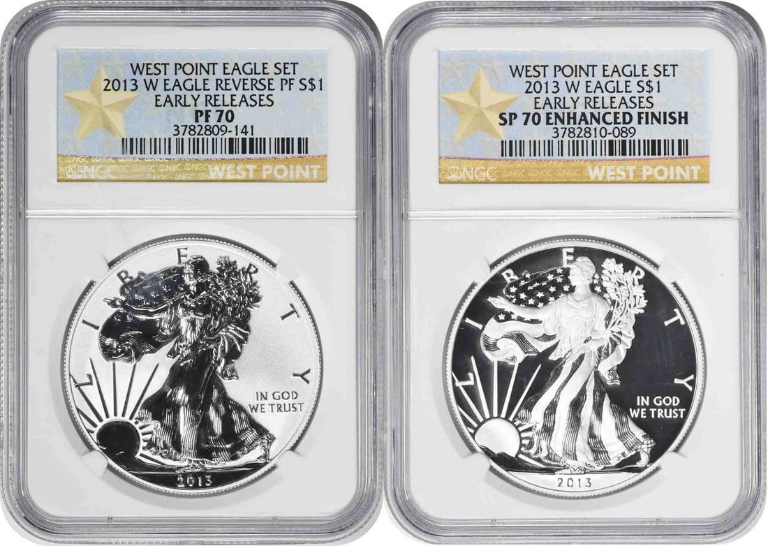 NGC Early Releases 2013 W American Silver Eagle West Point Dollar Set (1 of 2)