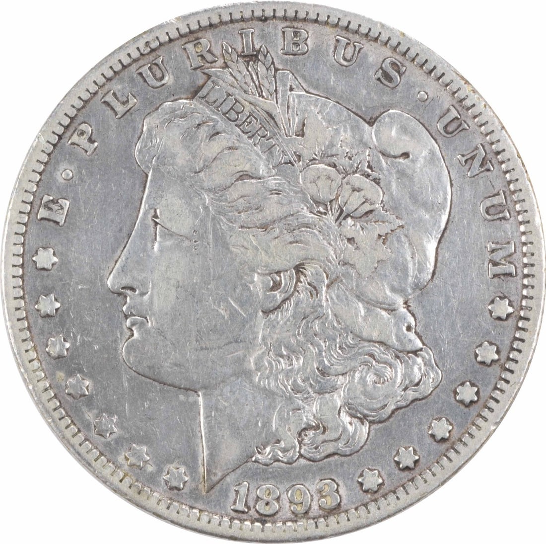 1893-CC Morgan Silver Dollar 90% Silver Uncertified VF Coin (1 of 2)
