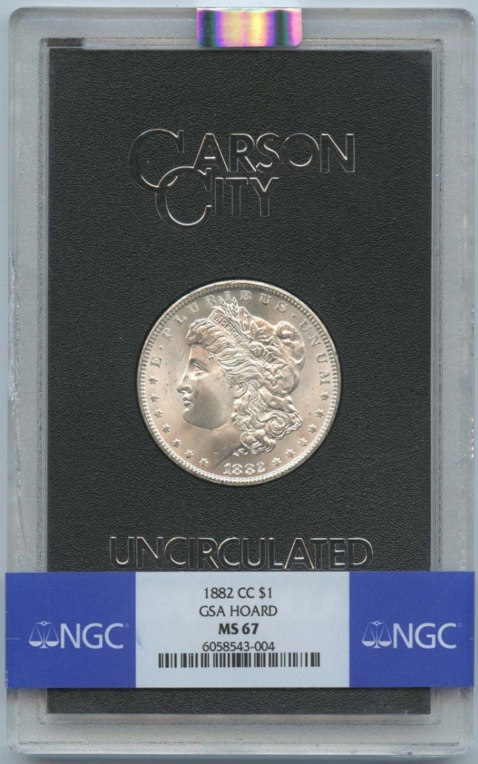 NGC MS67 1882 Carson City Morgan Dollar GSA Hoard Silver Coin (1 of 2)