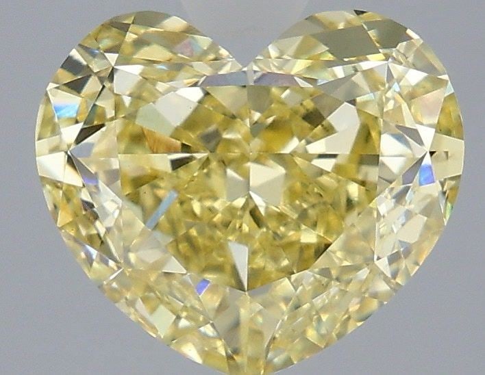 Loose Diamond - HEART 4.1ct Fancy Intense Yellow VS1: Loose Diamond - HEART 4.1ct Fancy Intense Yellow VS1 Source: This is a real non-mined Diamond that has been grown in a lab Shape: HEART Carats: 4.1 Color: Fancy Intense Yellow Certification: IGI Video