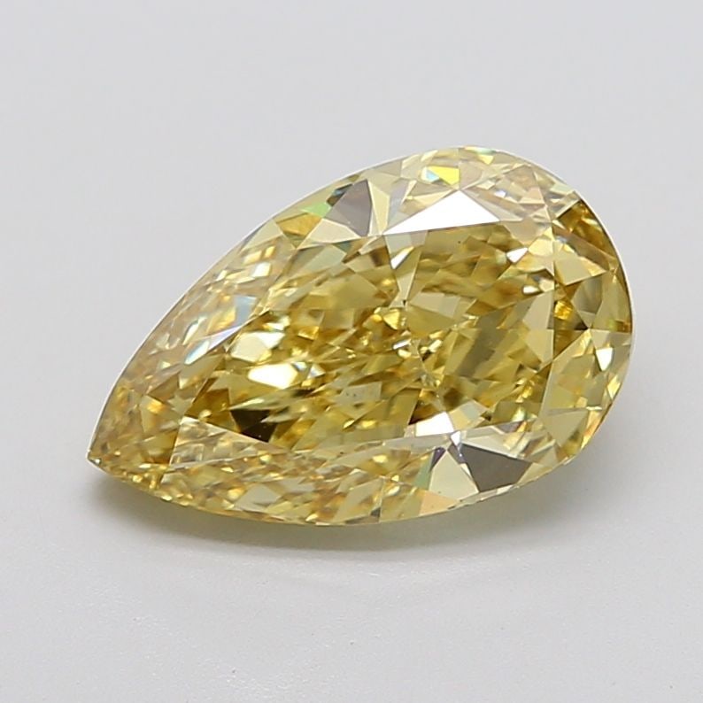 Loose Diamond - PEAR 5.02ct Fancy Intense Yellow VS1: Loose Diamond - PEAR 5.02ct Fancy Intense Yellow VS1 Source: This is a real non-mined Diamond that has been grown in a lab Shape: PEAR Carats: 5.02 Color: Fancy Intense Yellow Certification: IGI