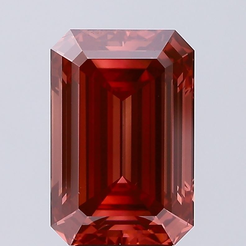 Loose Diamond - EMERALD 5.12ct Fancy Vivid Red VS1: Loose Diamond - EMERALD 5.12ct Fancy Vivid Red VS1 Source: This is a real non-mined Diamond that has been grown in a lab Shape: EMERALD Carats: 5.12 Color: Fancy Vivid Red Certification: NONE Video: