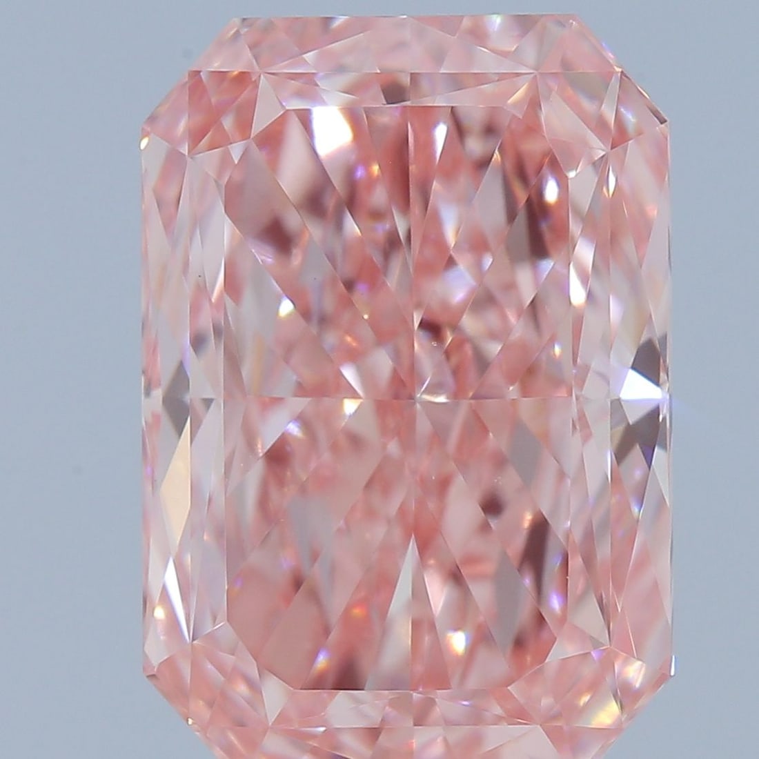 Loose Diamond - RADIANT 2.22ct Fancy Vivid Pink VVS2: Loose Diamond - RADIANT 2.22ct Fancy Vivid Pink VVS2 Source: This is a real non-mined Diamond that has been grown in a lab Shape: RADIANT Carats: 2.22 Color: Fancy Vivid Pink Certification: IGI Video: