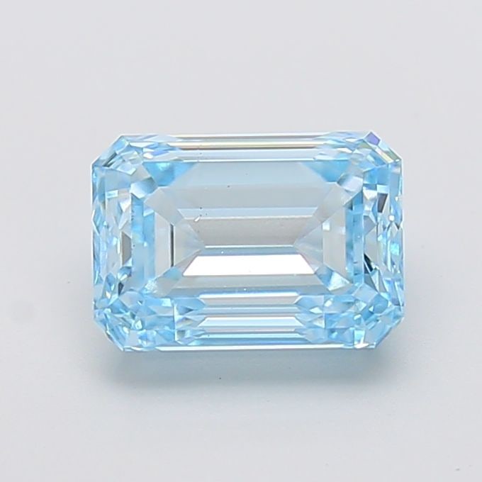 Loose Diamond - EMERALD 3.01ct Fancy Vivid Blue VS2: Loose Diamond - EMERALD 3.01ct Fancy Vivid Blue VS2 Source: This is a real non-mined Diamond that has been grown in a lab Shape: EMERALD Carats: 3.01 Color: Fancy Vivid Blue Certification: IGI Video: