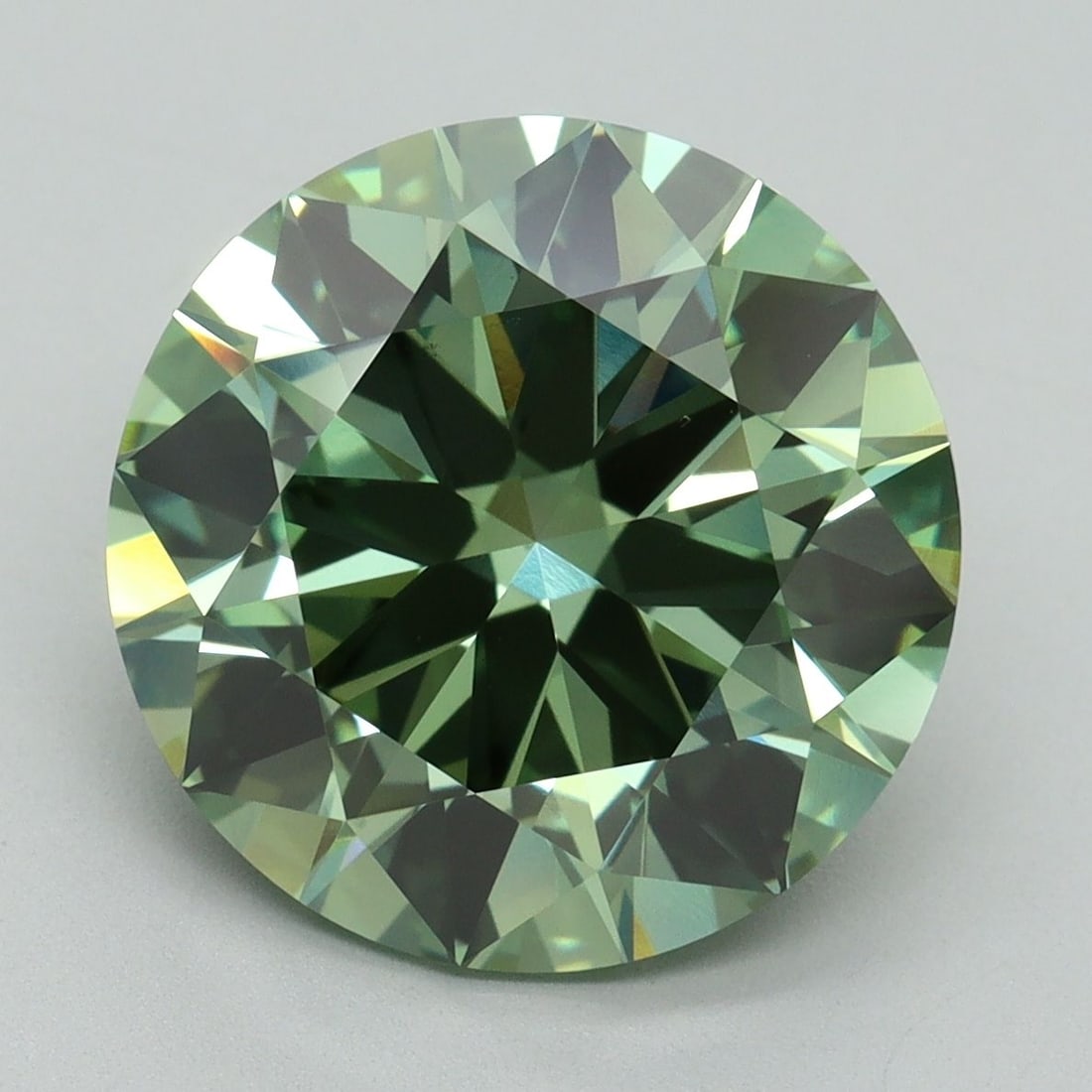 Ideal Loose Diamond - ROUND 7.02ct Fancy Vivid Green VVS2: Ideal Loose Diamond - ROUND 7.02ct Fancy Vivid Green VVS2 Source: This is a real non-mined Diamond that has been grown in a lab Shape: ROUND Carats: 7.02 Color: Fancy Vivid Green Certification: IGI Vi