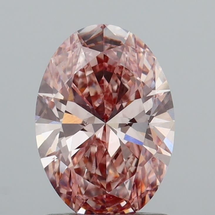 Loose Diamond - OVAL 1.06ct Fancy Vivid Brownish Pink VS1: Loose Diamond - OVAL 1.06ct Fancy Vivid Brownish Pink VS1 Source: This is a real non-mined Diamond that has been grown in a lab Shape: OVAL Carats: 1.06 Color: Fancy Vivid Brownish Pink Certification: