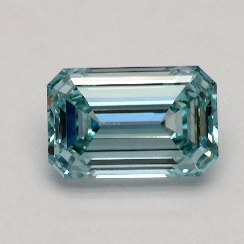 Loose Diamond - EMERALD 1.06ct Fancy Intense Green Blue VS1: Loose Diamond - EMERALD 1.06ct Fancy Intense Green Blue VS1 Source: This is a real non-mined Diamond that has been grown in a lab Shape: EMERALD Carats: 1.06 Color: Fancy Intense Green Blue Certificat