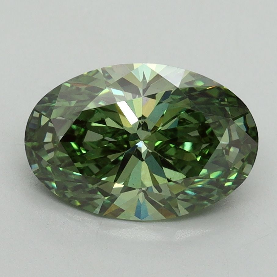 Loose Diamond - OVAL 2.0ct Fancy Vivid Green VS1: Loose Diamond - OVAL 2.0ct Fancy Vivid Green VS1 Source: This is a real non-mined Diamond that has been grown in a lab Shape: OVAL Carats: 2.0 Color: Fancy Vivid Green Certification: IGI Video: