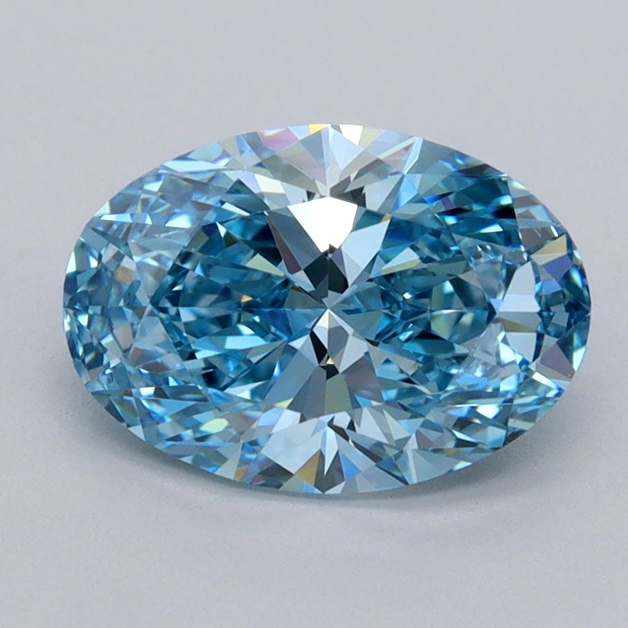 Loose Diamond - OVAL 2.06ct Fancy Vivid Blue VVS1: Loose Diamond - OVAL 2.06ct Fancy Vivid Blue VVS1 Source: This is a real non-mined Diamond that has been grown in a lab Shape: OVAL Carats: 2.06 Color: Fancy Vivid Blue Certification: IGI Video: