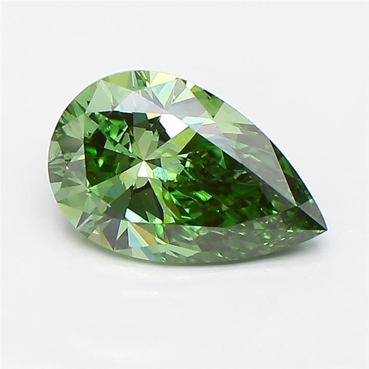 Loose Diamond - PEAR 1.52ct Fancy Vivid Green VS2: Loose Diamond - PEAR 1.52ct Fancy Vivid Green VS2 Source: This is a real non-mined Diamond that has been grown in a lab Shape: PEAR Carats: 1.52 Color: Fancy Vivid Green Certification: IGI Video: