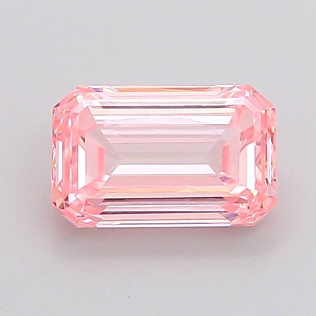 Loose Diamond - EMERALD 1.03ct Fancy Intense Pink VVS2: Loose Diamond - EMERALD 1.03ct Fancy Intense Pink VVS2 Source: This is a real non-mined Diamond that has been grown in a lab Shape: EMERALD Carats: 1.03 Color: Fancy Intense Pink Certification: IGI Vi
