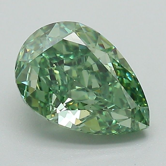 Loose Diamond - PEAR 1.52ct Fancy Vivid Green VS1: Loose Diamond - PEAR 1.52ct Fancy Vivid Green VS1 Source: This is a real non-mined Diamond that has been grown in a lab Shape: PEAR Carats: 1.52 Color: Fancy Vivid Green Certification: IGI Video: